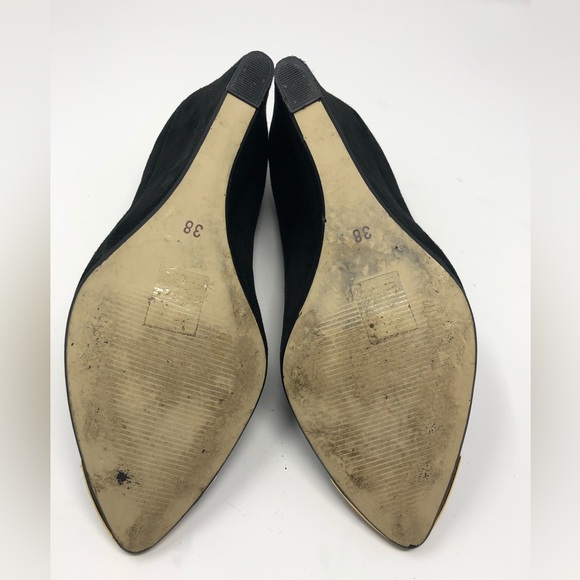 Carvela Women's Artisan Suede Wedged Shoes - Black gold tip size 8 - Picture 8 of 9